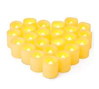 Yakpo 24 Pack 3.8cm x 4.6cm Flameless Flickering Battery Operated Tea Lights, Lit 200+ Hours Flicker LED Tealights, Electric LED Fake Votive Candle Bulk for Wedding Halloween Christmas Decorations