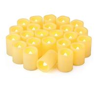 Yakpo 24 Pack 5cm Flameless Flickering LED Votive Candles Battery Operated, Electric Fake Votive Tea Light, LED Flicker Tealight Candle Bulk for Wedding Party Christmas Halloween Lantern Decorations