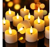 Yakpo 24 Pieces LED Timer Tea Lights Battery Operated Flameless Flickering LED Votive Timer Candles, Electric Artificial Candles for Outdoor Christmas Halloween Pumpkin Decorations
