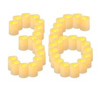 Yakpo 36 Pack 5cm Flameless Flickering Battery Operated LED Votive Candles, LED Fake Votive Tea Light, Flicker Electric Tealight Candle Bulk for Christmas Halloween Party Wedding Home Decorations