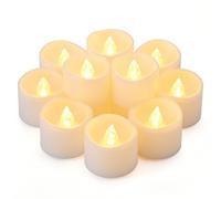Yakpo 48 Pack Warm White Flameless Timer Tea Lights Battery Operated, Flickering LED Fake Timer Votive Candles, Flicker Electric Tealight Candles Bulk for Christmas Halloween Pumpkin Light Decorations