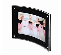 Yakri 8.5x11 Acrylic Curved Picture Photo Frames,Curved Sign Holder with Magnetic for Diploma,Certificate or Plaque (Black &Clear)