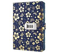 Yakri Stationery Notebook Password with Lock Diary Book Creative Password Diary Handbook Notepad Locking Journal Diary TPN102 (Golden Flowers)