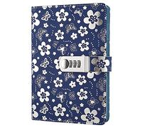 Yakri Stationery Notebook Password with Lock Diary Book Creative Password Diary Handbook Notepad Locking Journal Diary TPN102 (Silver Flowers)