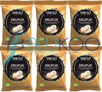 Yakso Organic Krupuk Prawn Crackers - Pack of 6 (60g each)