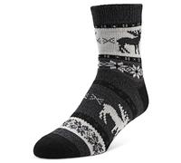 Yaktrax Cabin Socks,Aloe-Infused Double-Layer Cosy Socks with Plush Lining,Ultra-Soft & Fully Cushioned for Warmth & Comfort,Stylish Winter Gift for Indoor & Outdoor Wear,Black Forest UK Size 9-12