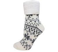YakTrax Cabin Socks, Aloe Infused Soft & Cozy Ultra-Warm Slipper Socks, Giftable, One Size, Crew, Soft Texture Inside Keeps Toes Comfy, Snowflakes
