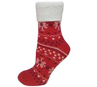 YakTrax Cabin Socks Crew Slipper, Navy, Medium UK Child