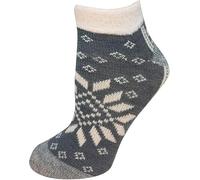 YakTrax Cabin Socks Low Cut,Aloe-Infused Double-Layer Cosy Socks with Plush Lining,Ultra-Soft & Fully Cushioned for Warmth & Comfort,Stylish Winter Gift for Indoor & Outdoor Wear,White,UK Size 3-7