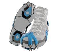 YakTrax Summit Heavy Duty Traction Hiking Cleats, Triangular Carbon Steel Spikes with Stainless Steel Chain Links, Provides Traction In Ice & Snow, Black/Blue - Large 44-46