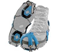 Yaktrax Summit Heavy Duty Traction Hiking Cleats, 3/8 Inch Triangular Carbon Steel Spikes with Stainless Steel Chain Links, Provides Traction In Ice & Snow, Black/Blue, Medium, Shoe Size: 10-11