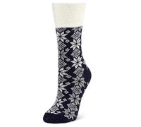 YakTrax Unisex Cabin Women Snowflakes Glitter Navy Socks, Blue, S UK