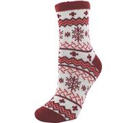 YakTrax Women's Yaktrax Women s Cabin Aloe Infused Socks White Red One Size, White Red, One Size UK