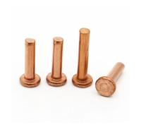 YAKUFAST 1-50pcs GB109 Copper Solid Rivets Knock Flat Head Rivet Flat Head Copper Rivets Solid Brass Rivet M1.5 M2.0 M2.5 M3 M4 M5 M6 M8(M5 2pcs,4mm)