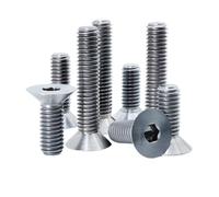 YAKUFAST 1 Pc M2 M3 M4 M5 M6 M8 X 5 6 8 10 12 14 15 20-55mm TC4 GR5 Titanium Alloy Flat Head Hexagon Bolt Screw Bicycle Motorcycle(M3x35mm)