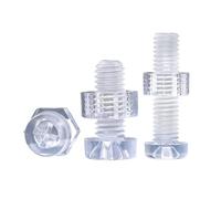 YAKUFAST 10/20/50/100sets M3M4 M5 M6 Acrylic Clear Screw+Nut Combination Transparent Plastic Round Head Pan Cross Head Bolt+Nuts(10 sets,M3x6)