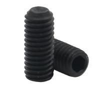 YAKUFAST 10/20/50pcs M1.6 M2 M2.5 M3 M4 M5 M6 M8 DIN916 304 Stainless Steel Grade12.9 Carbon Steel Hexagon Hex Socket Grub Set Screw Bolt(Grade12.9 Steel,6MM_M6 (20PCS))