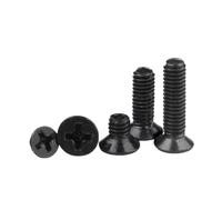YAKUFAST 10 Pcs/lot M1.6 M2 M2.5 M3 M3.5 M4 Black 304 Stainless Steel Cross Flat Head Countersunk Screw Bolts(M2,4mmx10pcs)