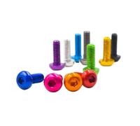 YAKUFAST 10pcs Aluminum Button Head Screw M3 M4 M5 M6*5/6/8/10/12/16/20/25 Colourful Aluminum Hex Socket Round Head Screw(M3X16,Sliver)