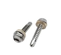 YAKUFAST 10Pcs M4.2-M6.3 410SS Hex Flange Head Self-tapping Screw