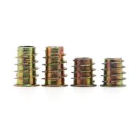 YAKUFAST 10pcs M4 M5 M6 M8 M10 Zinc Alloy Thread For Wood Insert Nut Flanged Hex Drive Head Furniture Nuts(M4x10mm 10pcs)