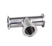YAKUFAST 1Pcs 19mm-108mm O/D 304 Stainless Steel Sanitary Ferrule 3 Way Tee Connector Pipe Fitting 1.5"-4" Tri Clamp(89mm x Ferrule 106)