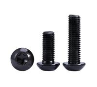 YAKUFAST 2~50pcs M3 M4 M5 M6 M8 M10 Black Torx Button Head Screw Grade 10.9 Steel Six Lobe Torx Pan Round Head Bolt Length 4mm~30mm(M4x10mm-20pcs)