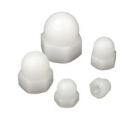 YAKUFAST 2pcs-50PCS DIN1587 Nylon Cap Nut M3 M4 M5 M6 M8 M10 M12 M14 M16 Black Or White Plastic Cap Nuts Decorative Acorn Nut(White,M6 20PCS)