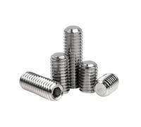 YAKUFAST 316 A4 Stainless Steel M3 M4 M5 M6 M8 M10 M12 M16 DIN913 Marine Grade Hexagon Hex Socket Flat Point Grub Headless Bolt Set Screw(25mm,M10 2pcs)