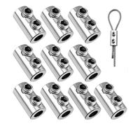 YAKUFAST 5/10/20/50/100pcs 1.5/2/3mm Steel Wire Rope Cable Clamp Metal Copper Clips Stainless Steel Sling Tools Fastening Accessories(M X10pcs)