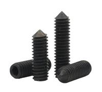 YAKUFAST 5-100pcs M2 M2.5 M3 M4 M5 M6 M8 M10 Grade12.9 Black Carbon Steel Hex Socket Hexagon Allen Head Cone Point Grub Set Screw Bolt(12mm,M5x20pcs)