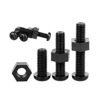 YAKUFAST 5~50 Sets 2 In1 PA66 Black Nylon Screw Bolt Nut Combination M2 M2.5 M3 M4 M5 M6 M8 Round Head Cross Bolt Plastic Insulated Screw(M5x20mm-20Sets)