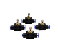 YAKUFAST 5PCS Pneumatics Air Throttle Valve Speed Control Quick Hose Tube Water Fitting Connector Pneumatic Fittings 4mm 6mm 8mm 10mm(LSA-10-5PCS)