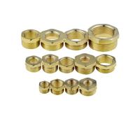 YAKUFAST Brass Hex Bushing Reducer Pipe Fitting 1/8 1/4 3/8 1/2 3/4 F to M Threaded Reducing Copper Water Gas Adapter Coupler Connector(Female 02-Male 04-16)
