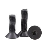 YAKUFAST BSW 1/4 1/8 3/16 5/32 5/16 3/8 Grade 10.9 Black Steel British Standard Hexagon Hex Socket Countersunk Flat Head Screw Bolt(1-1/4",3I16-24(5pcs))