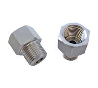 YAKUFAST M10/14/20 1/8" 1/4" 3/8" 1/2" BSP NPT Female Male Stainlessl Reducer Bushing Pipe Fitting Connector Coupler High Pressure Gauge(3l8 BSPP Female,1l4 BSPT Male)