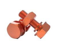 YAKUFAST M3/4/5/6/8/10/12/14/16/18/20 Length 6-120mm 99.9% Pure Copper Hex Head Screw Bolt With Spring Washer Nut Electric Conduction(90MM_M20)