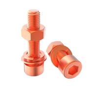 YAKUFAST M3/4/5/6/8/10/12/14/16 Length 4-90mm Copper Cup Head Allen Hex Scoket Screw Bolt Spring Washer Nut Set Electric Conduction(80mm,M10)