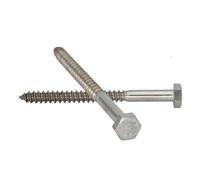YAKUFAST M6 .3 M8 M10 M12 30mm 35mm 40mm To 200mm DIN571 304 Stainless Steel Hexagon Hex Half Thread Bolt Wood Self Tapping Coach Screw(150mm,4Pcs M6)