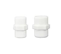 YAKUFAST Plastic Nylon 1/8" 1/4" 3/8" 1/2" 3/4" 1" BSP Male Thread Equal Hex Union Pipe Coupling Fitting Connector Coupler(3/8")