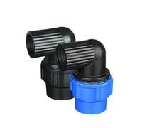 YAKUFAST Plastic PE Water Pipe Quick Connection Female Thread 1/2 "3/4" 1" Elbow Direct Quick Connection 20mm 25mm 32mm(20x25MM Female Black)