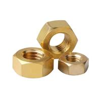 YAKUFAST Solid Brass Copper Hex Hexagon Nut For M2 M2.5 M3.5 M4 M5 M6 M8 M10 M12 M14 M16 M18 M20 M22 M24 Screw Bolt Metric Thread DIN934(M2.5 x50pcs)