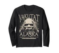Yakutat Alaska Bigfoot 1795 Sasquatch Ivory Art Long Sleeve T-Shirt