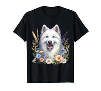 Yakutian Laikas Dog Summer Wildflowers Artwork Value Graphic T-Shirt, Men, Black, L