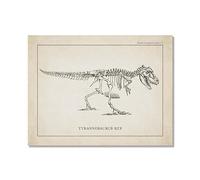 YakuWolf Vintage Dinosaur Skeleton Paleontology Wall Art Canvas Posters Dinosaur Fossils Art Prints Triceratops Sketches Pictures Boy Room Decor (SKU1,12"x16"(30 x 40 cm),Unframed)