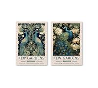 YakuWolf William Morris Flower Birds Peacock Poster Kew Gardens Print Canvas Painting Floral Wall Art Botanical Prints Living Room Home Decor (SKU6-2PCS,20"x30"(50 x75 cm),Unframed)