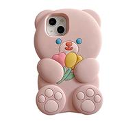 YAKVOOK Kawaii Phone Cases Apply to iPhone 13 Pro,Cute Cartoon Matcha Green Polka Dot Bow Phone Case Unique Fun Cover Case 3D iPhone 13 Pro Case Soft Silicone Shockproof Cover for Women Girls