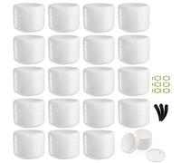 Yalbdopo 20Pcs 20ml/20g White Empty Cosmetic Sample Jars with 3Pcs Mini Spatulas & Labels, Plastic Refillable Travel Pot Container with Dome Lids & Inner Liners for Makeup Cream Lotion Beauty Nails