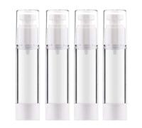 Yalbdopo 4Pcs Airless Pump Bottle | Refillable Empty Clear Travel Lotion Pump Containers/Vacuum Press Pump Bottles for Foundation, Essence, Lotion (50ml)