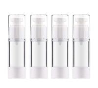 Yalbdopo 4Pcs Airless Pump Bottle | Refillable Empty Clear Travel Lotion Pump Containers/Vacuum Press Pump Bottles for Foundation, Essence, Lotion (30Ml)